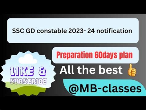 Ssc Gd Constable Notification Preparation Plan Days