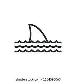 Shark Fin Vector Icon Stock Vector (Royalty Free) 1154590063 | Shutterstock