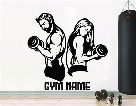 Couple Gym Wall Decor Gym Wall Decal Fitness Quotes Women Decor Workout