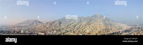 Panorama Of Kabul Afghanistan With Informal Settlements On The