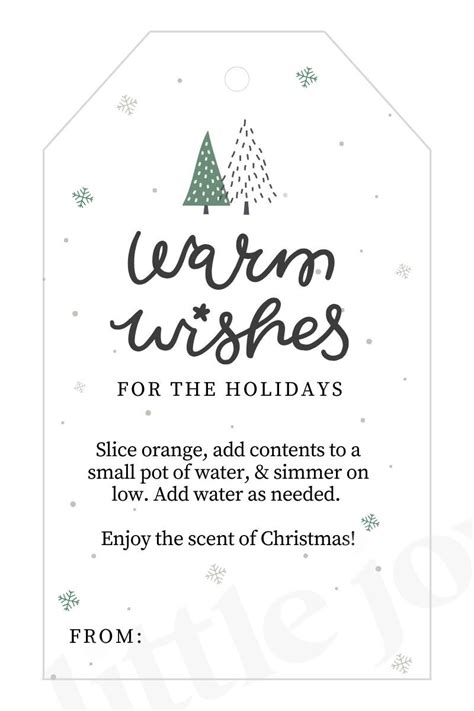 Christmas Simmer Pot Gift Tag Printable Pdf Etsy