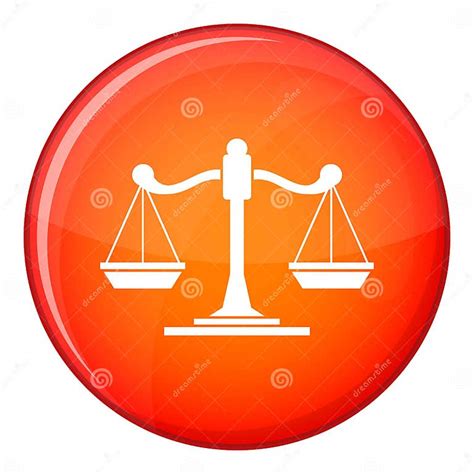 Scales Of Justice Icon Flat Style Stock Vector Illustration Of