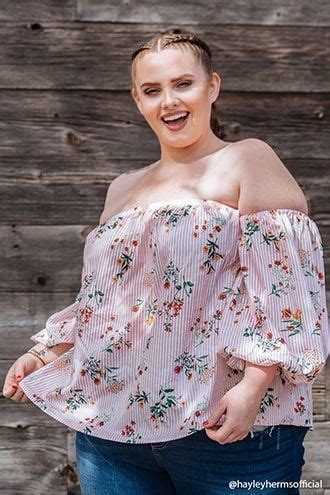 Plus Size Striped Floral Off The Shoulder Crop Top Plus Size Fashion