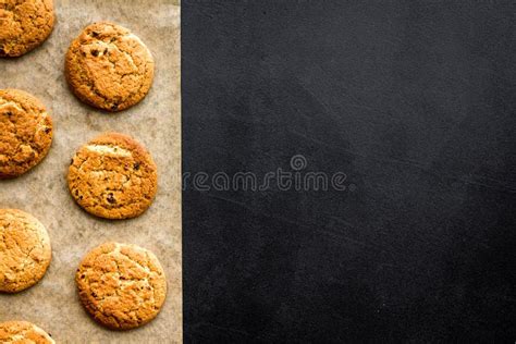 Cook Homemade Cookies Pattern With Fresh Cookies On Baking Paper On