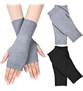 MELLIEX 2 Paires De Gants Sans Doigts Chauffe Poignets En Cachemire