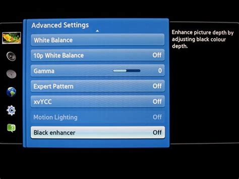 Samsung LCD 2012 TV recommended picture settings shown with menu ...