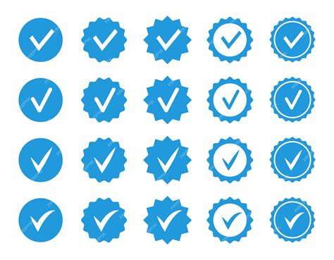 Premium Vector Check Mark Icons Profile Verification Check Marks Icon