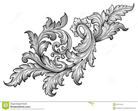 Vector Vintage Baroque Frame Scroll Pattern Stock Images Image