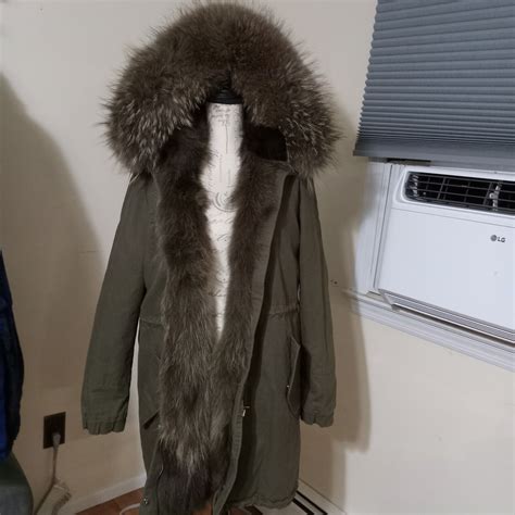 Elegant Luxury Finnish Raccoon Fur Parka Jacket Coat Gem