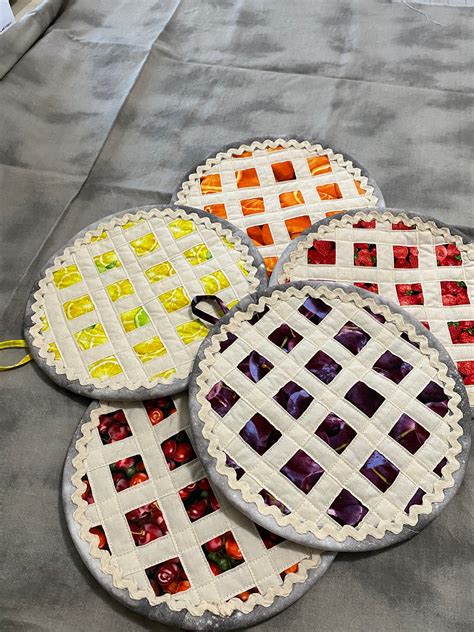 Pie Potholder Hot Pad With Matching Loop Etsy