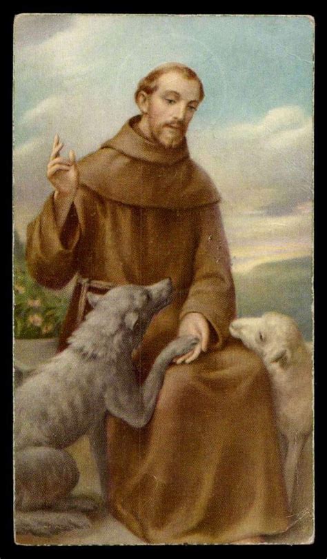 Roman Inc St Francis Of Assisi With Wolf Lamb Sheep Figurine Statue