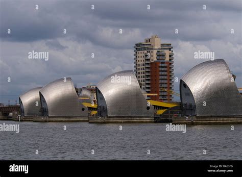 River Thames Flood Barrier Stock Photo - Alamy