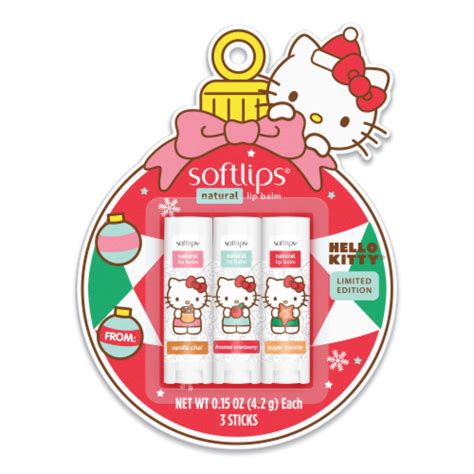 Softlips® Hello Kitty Lip Balm Christmas Gift Set, 3 ct / 0.13 oz ...