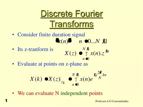 Ppt Discrete Fourier Transforms Powerpoint Presentation Free