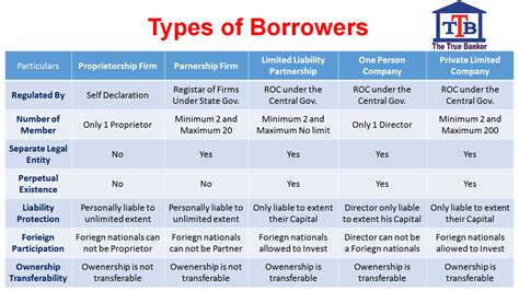 Certified Credit Professional Types Of Borrowers The True Banker