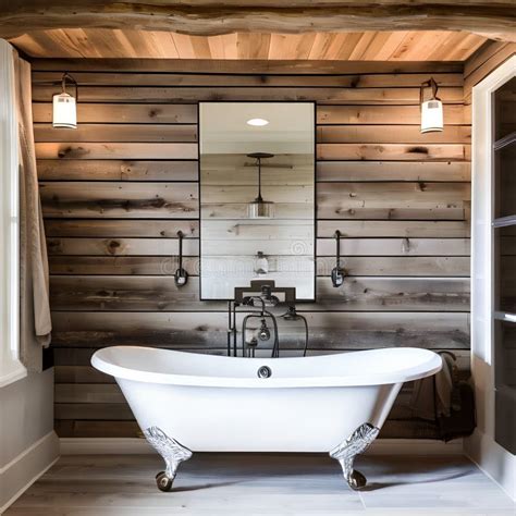 6 A Farmhouse Inspired Bathroom With Shiplap Walls A Clawfoot Tub And