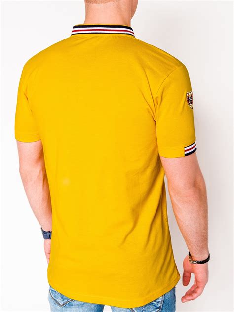 Men S Printed Polo Shirt S849 Yellow Modone Wholesale Clothing For Men