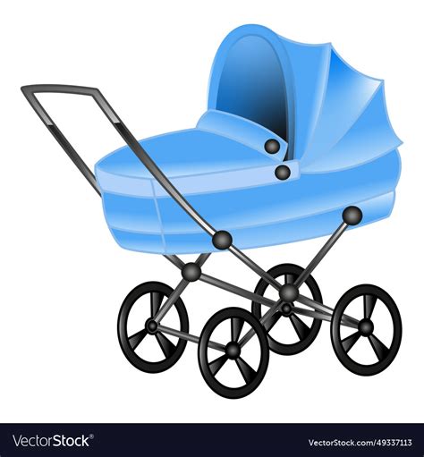 Baby Blue Stroller Of Carriages Royalty Free Vector Image