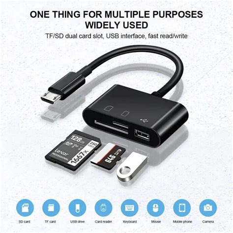 เครื่องอ่านการ์ดความจำ Tf Usb แบบพกพาชนิด C การ์ดรีดเดอร์ Type C สะดวก