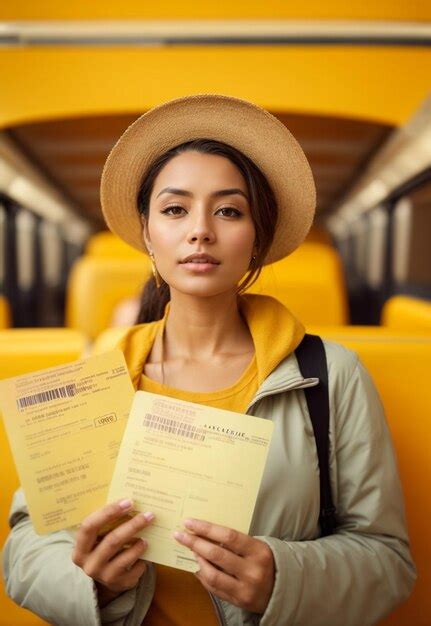 Premium Ai Image A Woman In A Straw Hat Holds A Book With A Yellow