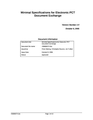 Minimum Specification For Electronic Document Exchange WIPO Doc