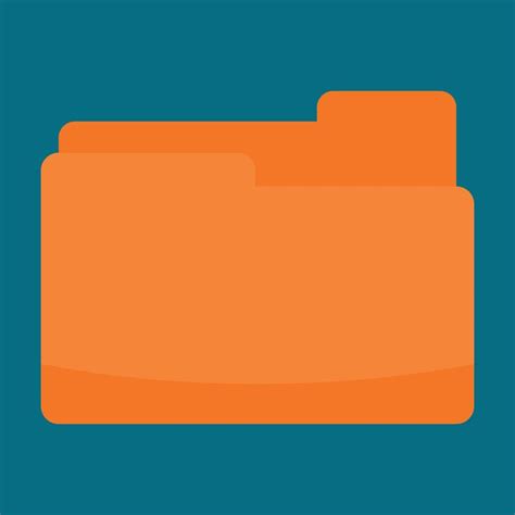 Orange folder icon, flat style 14451628 Vector Art at Vecteezy