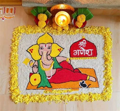 Top 21 Easy Simple Ganesh Rangoli Designs for Every Occasion - Flowerrangoli.com