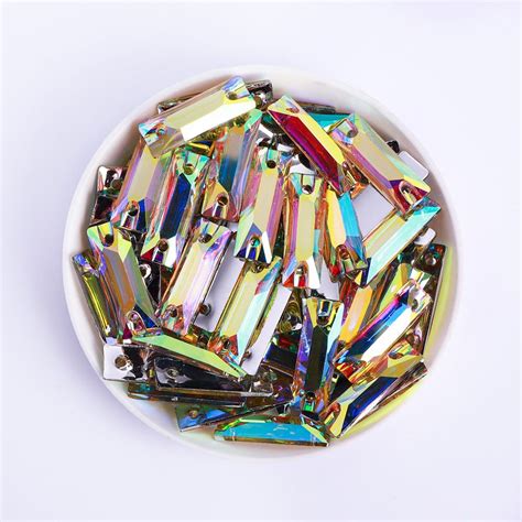 Cosmic Baguette Crystal AB Resin Sew On Rhinestones For Dance Costume