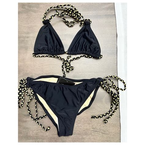 Forplay Swim Forplay Black And Gold String Bikini Poshmark