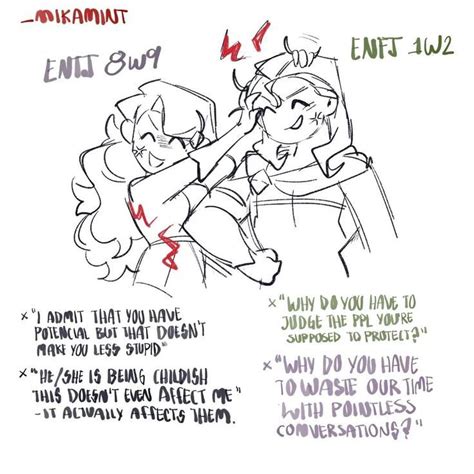 Mbti Fanart Of Esfp And Entj Enfj Myers Briggs Personality Types