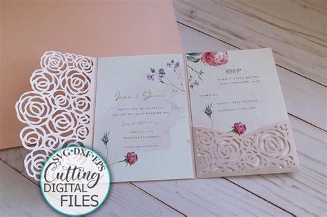 Tri Fold Wedding Invitations Svg