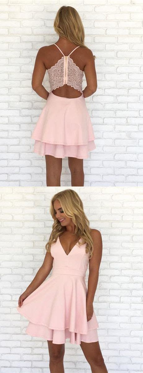 Pink Short Chiffon Homecoming Dress Back To School As Picture