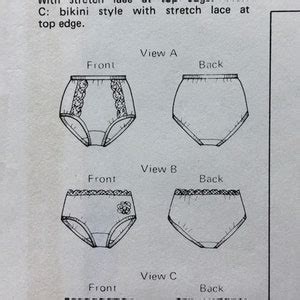 Kwik Sew Misses Panties Granny Hip Hugger Bikini Sizes Waist