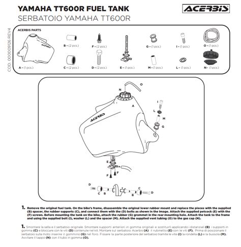 Bak Paliwa 23L Yamaha TT 600R 1998 1999 2000 2001 2002 2003 2004 Off