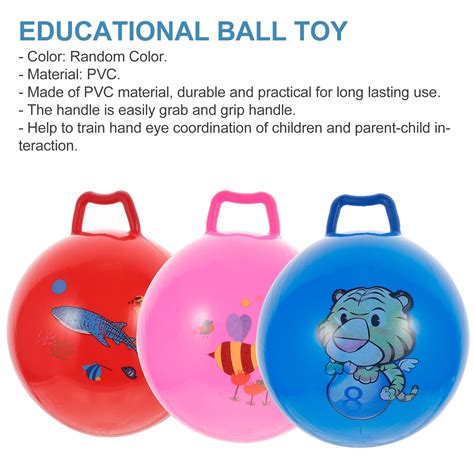 3pcs Inflatable Hopper Balls Hop Bouncy Jumping Ball With Handle