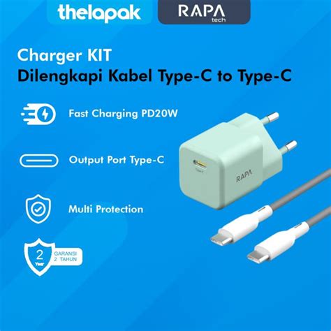 Charger Mini Pd W With Cable Type C To Type C Rapa Power Mini I Ch