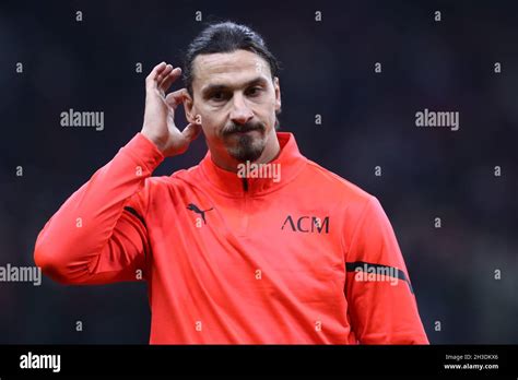 Zlatan Ibrahimovic of Ac Milan during warm up before the Serie A match ...