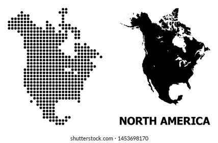 Dotted Map North America Composition Solid Stock Vector Royalty Free