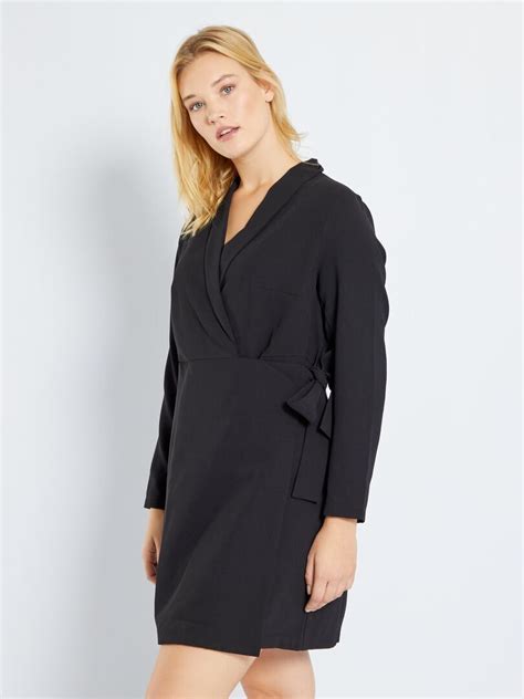 Vestido cruzado de punto de crepé Negro Kiabi 29 00