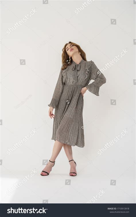 Beautiful Girl Sexy Blonde Dress Posing Stock Photo 1710913918 Shutterstock