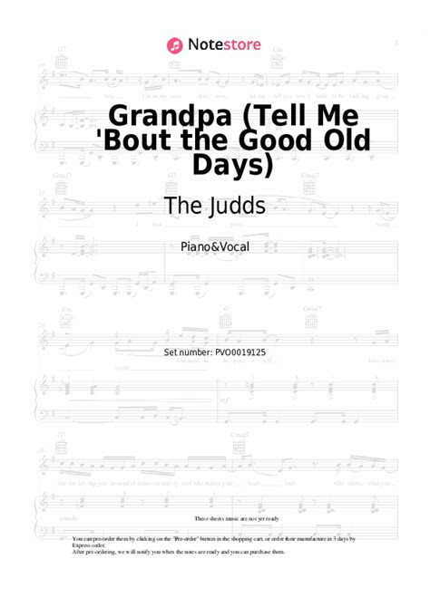 Grandpa Tell Me Bout The Good Old Days Piano Sheet Music And Voice