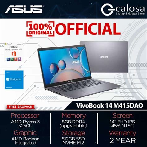 Jual Asus Vivobook M Dao Vips Amd Ryzen U Gb Gb Ssd