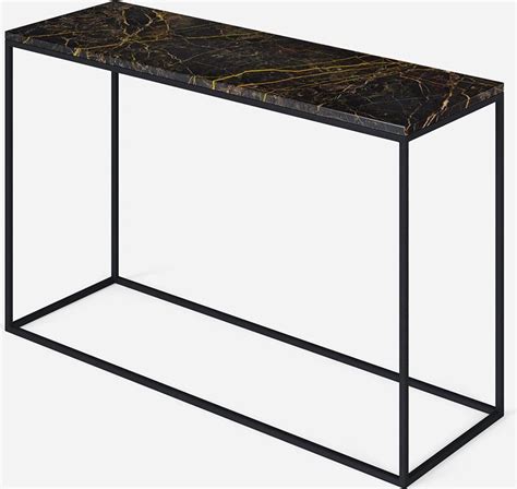 Marmeren Sidetable Port Laurent Zwart Goud 120 X 40 Cm Gezoet