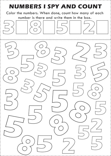 Free Printable Numbers I Spy Count And Color Activity Page For Kids