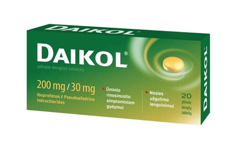 DAIKOL 200 mg 30 mg plėvele dengtos tabletės N20 Camelia