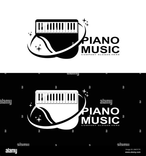 Piano Logo Musical Instrument Vector Design For Music Store Piano