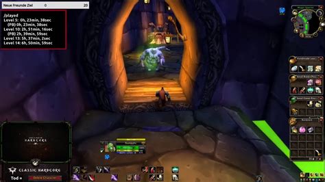 Tod Charakter löschen Rogue 2 lvl 12 14 Hardcore Classic WoW