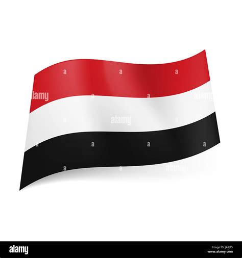 National flag of Yemen: red, white and black horizontal stripes Stock ...