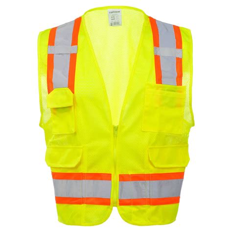 Jj Keller Safegear L Xl Type R Class 2 Surveyor Safety Vest Hi Vis Lime Orange