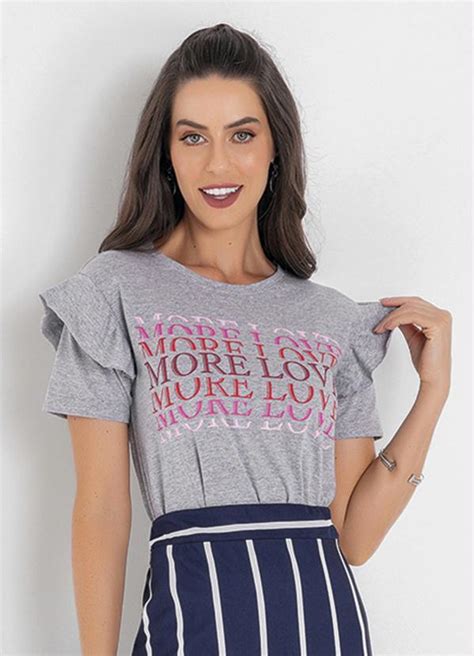 Rosalie Blusa Mescla Modelo T Shirt Moda Evangélica